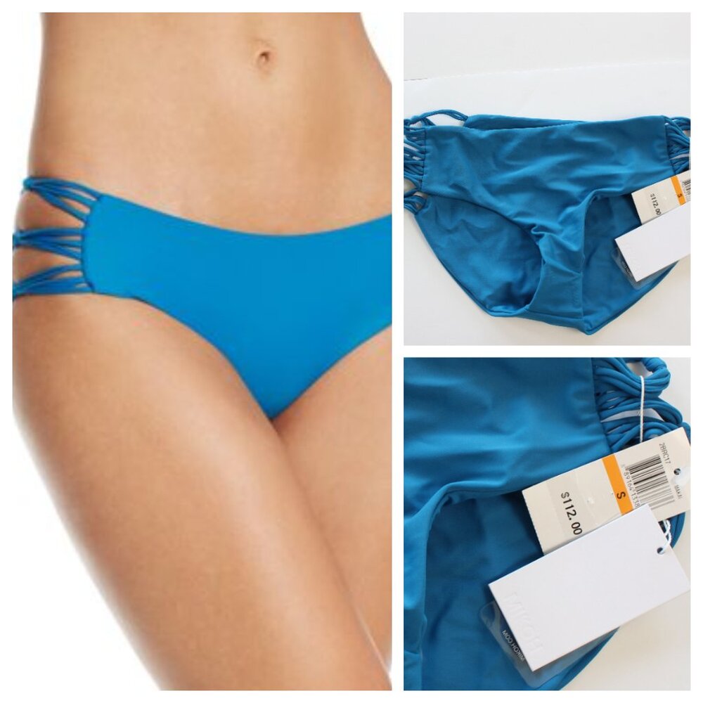 Mikoh Swim String Bikini Bottom Makai Blue Small NWT
